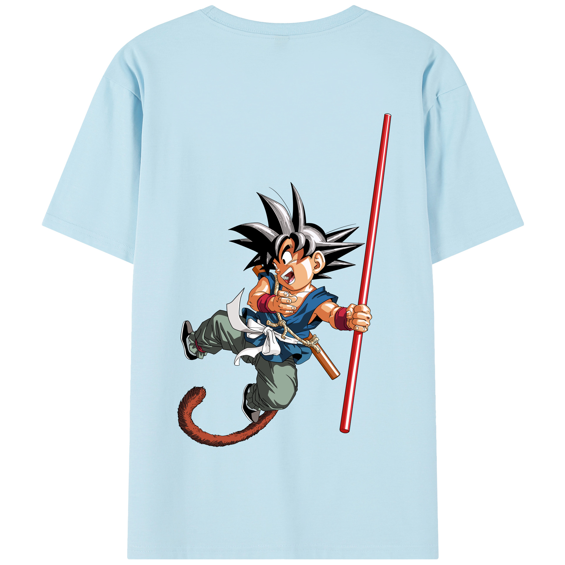 （画像用） ドラゴンボール 孫悟空（そん ごくう）Son Goku カカロット DRAGON BALL Kakarotto 綿100％半袖Tシャツ（背面プリント）